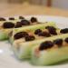 <strong>Ants on a log</strong><br>Celery filled with peanut butter makes an ideal afternoon snack.<br> Put raisins on top for the 'ants' and extra flavor and fiber. 